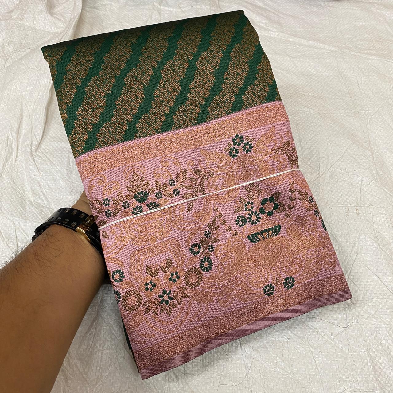 Dharmavaram Semi Pattu Silk Zari Weaving Saree